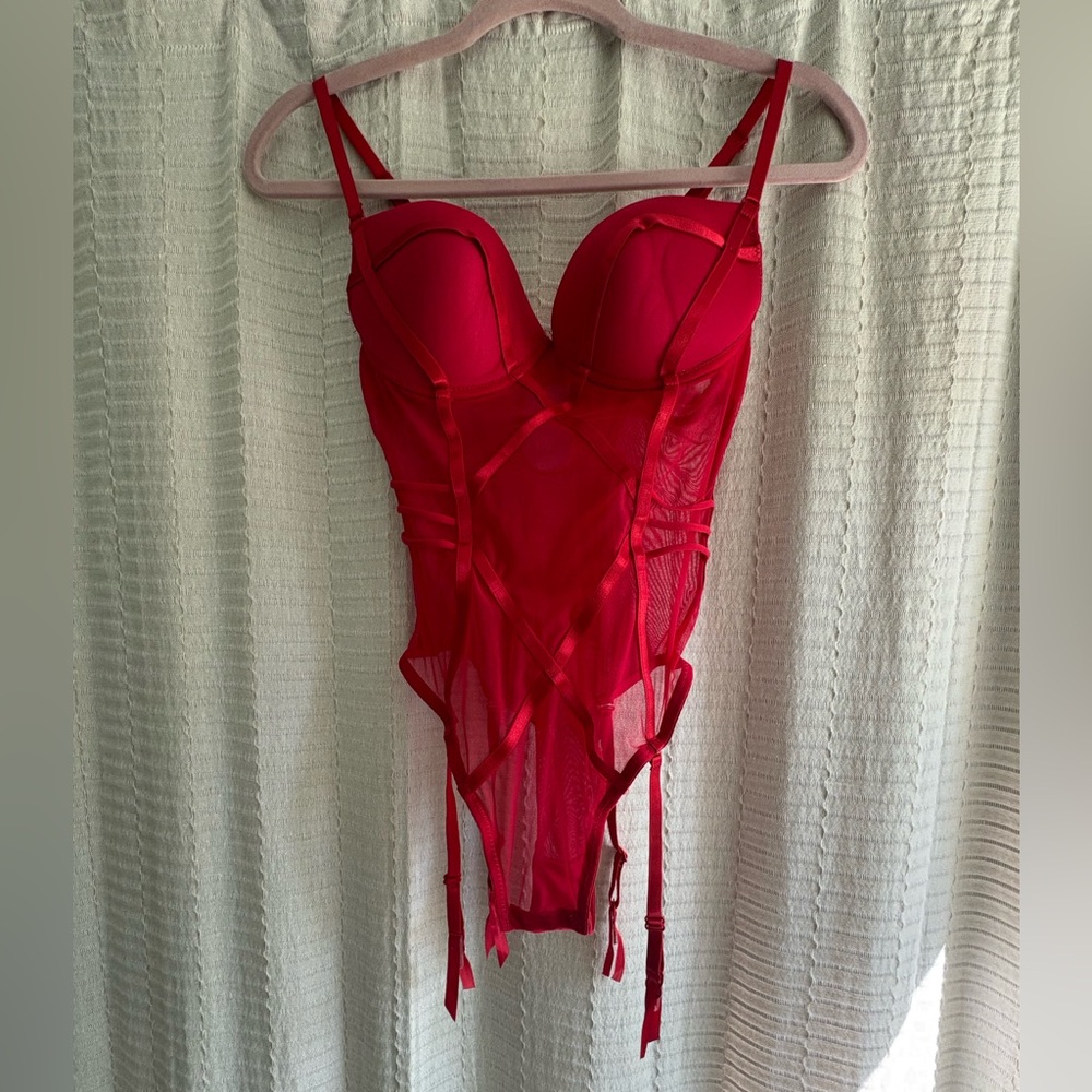 Fashion Nova Vibrant Red Lace Chemise Size S